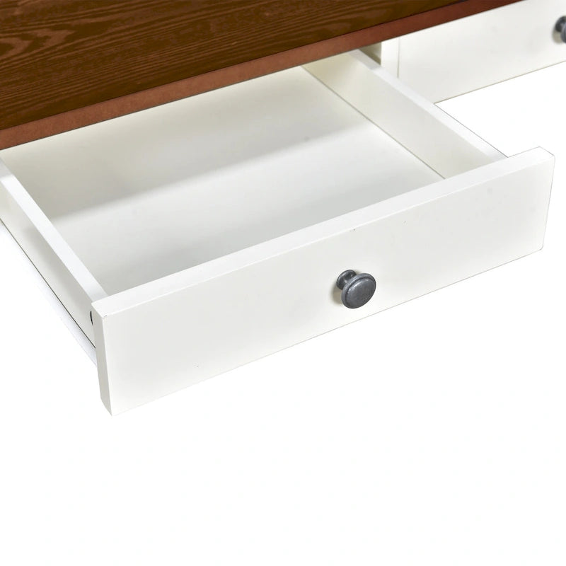 Set da pranzo in legno da 6 pezzi con 4 sedie e panca, tavolo con cassetto