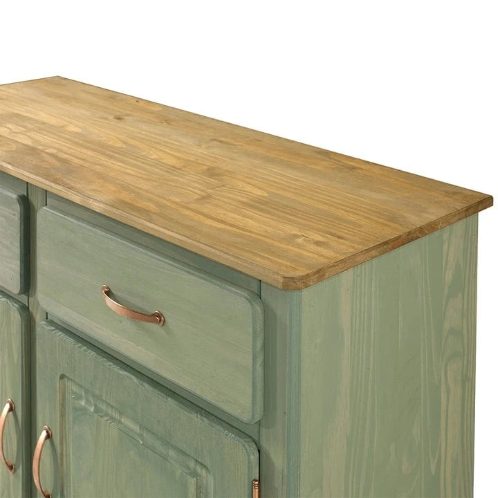 Grünes Buffet-Sideboard aus Holz