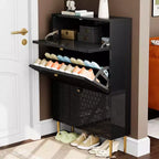 Meuble de rangement à chaussures CLIHOME pour entrée, 24 paires, avec tiroirs basculants, étagère et placard