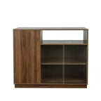 Buffet moderne GDFStudio Hikaru avec portes coulissantes en verre et tiroirs
