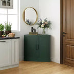 Meuble d’angle Dovelina avec étagères réglables, buffet, meuble à vin et meuble de cuisine et de salle à manger avec portes en bois - 31 po H x 31 po L, 36 po H x 31 po L