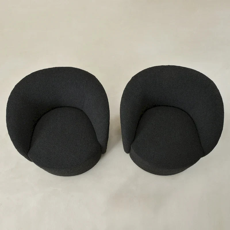 Fauteuil d’appoint pivotant KINWELL en forme de tonneau, rembourré, largeur 34 (lot de 2)