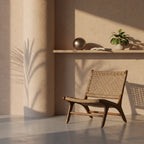 Fauteuil lounge rustique en teck tressé – extérieur