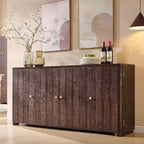 Credenza da cucina con 4 ante e ripiani, grande credenza moderna, mobile contenitore da 66 pollici per angolo caffè