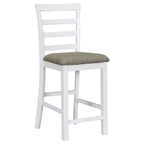 Set da pranzo in stile rustico composto da 5 pezzi, altezza bancone, con sedie per 4 persone, tavolo rettangolare in legno con ripiani contenitori e scomparto portabottiglie