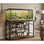 Supporto metallico per acquari da 55-75 Gallon, supporto per acquario per impieghi gravosi con armadietto contenitore, supporto per acquario a più livelli con gambe rinforzate, adatto