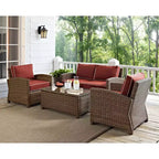 Bradenton 4-delige loungeset van wicker voor buiten - Crosley
