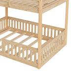 Letto a castello in legno matrimoniale sopra matrimoniale con scala e sponde di sicurezza, letto a castello matrimoniale basso con rete a doghe