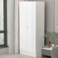 Armoire-penderie à 2 portes, armoire de chambre autoportante avec tringle