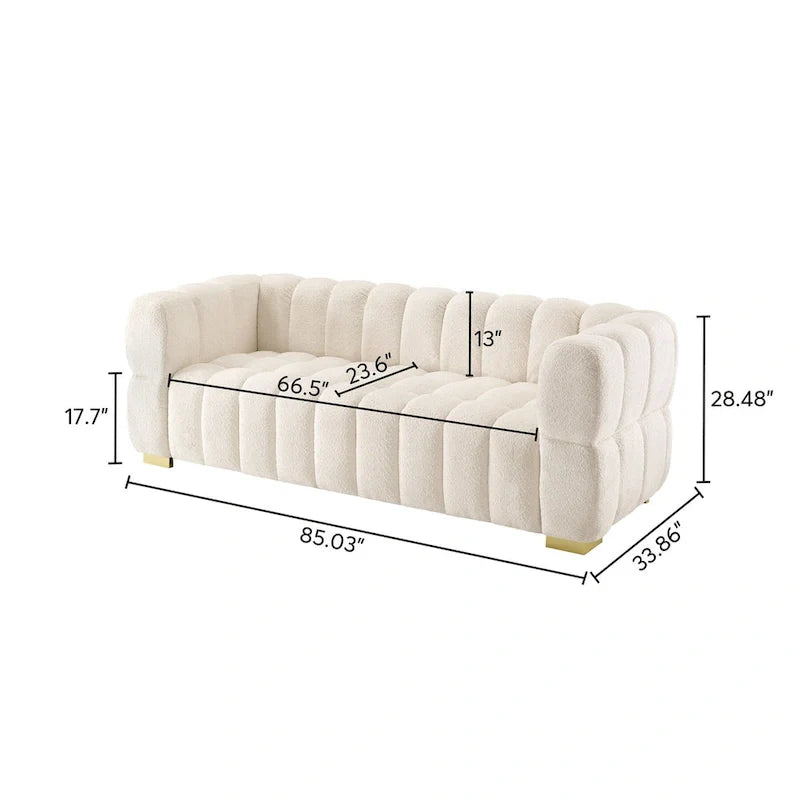 Canapé moderne en tissu gaufré, confortable pour les moments de détente