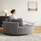 Fauteuil pivotant individuel en mousse et chenille côtelée