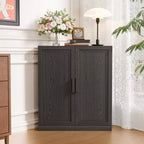 Meuble d’angle Dovelina avec étagères réglables, buffet, meuble à vin et meuble de cuisine et de salle à manger avec portes en bois - 31 po H x 31 po L, 36 po H x 31 po L