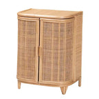Mobile contenitore in rattan naturale bali & pari Yanka, naturale: lavorato a mano, 2 ripiani, design bohémien