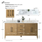 Meuble-lavabo Vanity Art 72 à double vasque avec plateau en marbre reconstitué