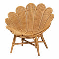 Fauteuil d’appoint fleuri Blossom bohème en rotin couleur miel