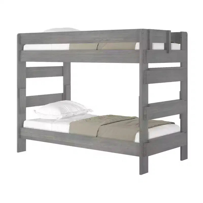 Letto a castello matrimoniale su matrimoniale in legno massello stile casa di campagna Plank+Beam, per adulti