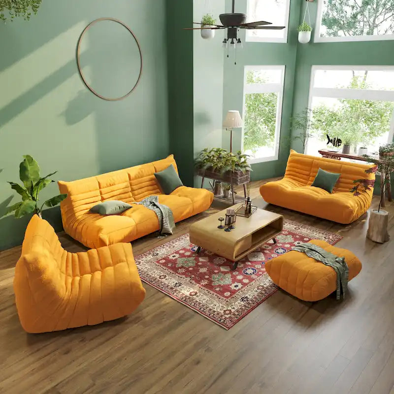 Canapé de sol moelleux, fauteuil poire relax pour salon