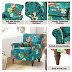 Araceli Traditional Wooden Upholstered Floral Armchair with Wingback and Nailhead Trim| ART OF LIVING DESIGNS