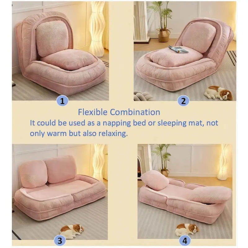 Divano poltrona relax, 5 posizioni regolabili, per sedersi, dormire e ripiegarsi, ideale per camera da letto e soggiorno