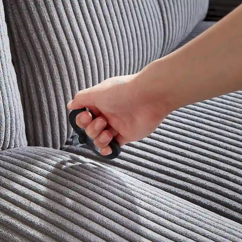 Drehbarer Cord-Sessel mit Gleitfunktion und Liegefunktion, Fußstütze für das Wohnzimmer