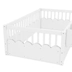 Lit cabane Montessori simple en bois Bellemave pour enfants, avec barrière surélevée et bibliothèque, pour filles et garçons