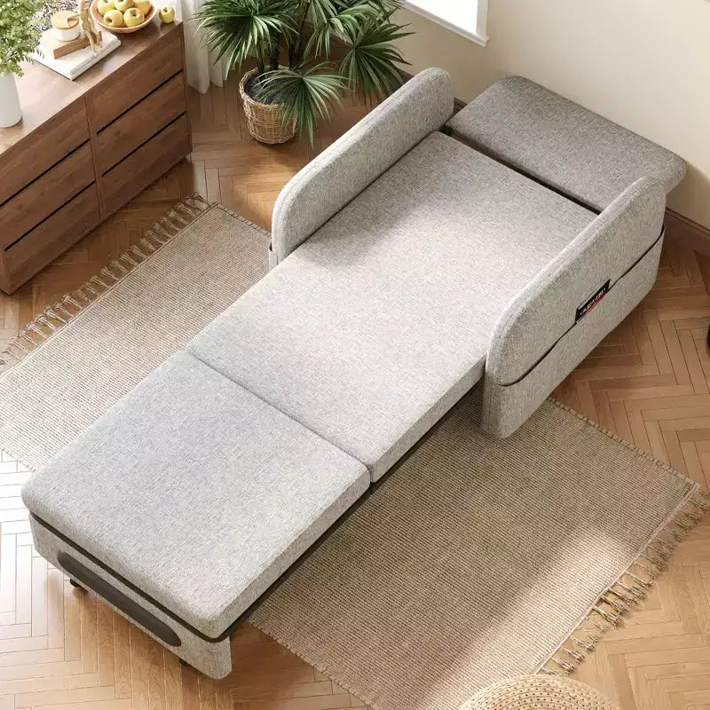 Poltrona letto trasformabile 3-in-1 Gaoyangjiaju con cassetto contenitore - divano letto estraibile con tasca laterale e cuscino - grigio