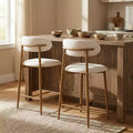 Tabouret de bar à hauteur de comptoir avec assise rembourrée et pieds en métal, chaise moderne de 26,3 pouces pour îlot de cuisine