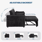 Canapé-lit convertible 55 places avec repose-pieds escamotable et dossier réglable, canapé compact pour petits appartements