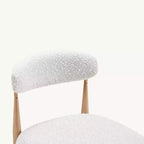 Ensemble de 4 tabourets de bar sans accoudoirs en bouclé, pieds en métal effet bois pour cuisine, salon, restaurant ou café – Morden Fort