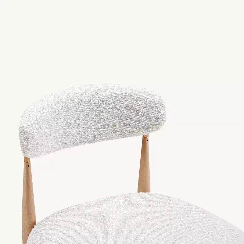 Ensemble de 4 tabourets de bar sans accoudoirs en bouclé, pieds en métal effet bois pour cuisine, salon, restaurant ou café – Morden Fort