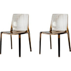 Amber Acrylic Armless Low Back Dining Chair
