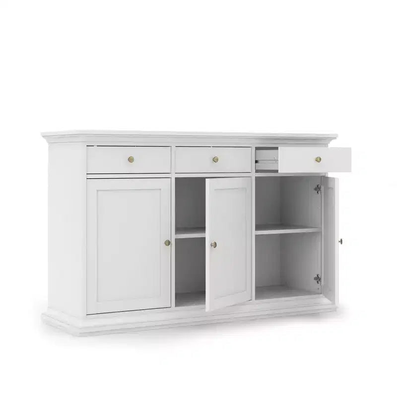 Tvilum, buffet avec 3 portes et 3 tiroirs, blanc