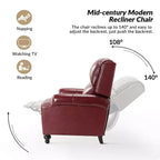 Set di 2 poltrone reclinabili moderne Elisabete con schienale ad ali in vera pelle e borchie decorative vintage per soggiorno e camera da letto| ART OF LIVING DESIGNS