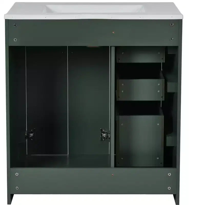 Meuble-lavabo de salle de bains simple de 30 pouces avec meuble et 3 tiroirs ??Noir / Bleu / Vert / Indigo / Blanc