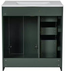 Meuble-lavabo de salle de bains simple de 30 pouces avec meuble et 3 tiroirs ??Noir / Bleu / Vert / Indigo / Blanc