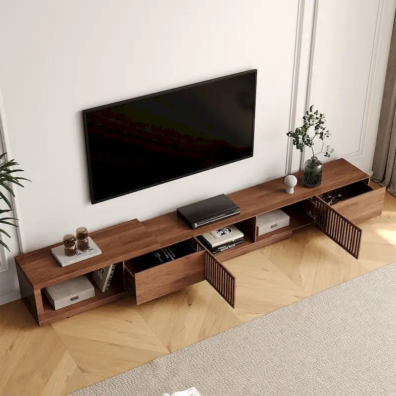 Mobile TV moderno retrattile ed estensibile con 4 cassetti, fino a 103 pollici - 78.54P x 15.74L x 13.78H