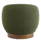 Fauteuil tonneau pivotant rembourré d’appoint Spruce&Spring avec base en bois