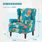 Fauteuil d’appoint moderne Erommy, fauteuil à dossier haut, canapé une place en tissu rembourré avec boutons et pieds en bois pour le salon