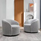 Fauteuil d’appoint pivotant KINWELL en forme de tonneau, rembourré, largeur 34 (lot de 2)