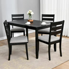 5-częściowy zestaw do jadalni z litego drewna 47L (1 stół + 4 krzesła z oparciem szczebelkowym)