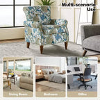 Araceli Traditional Wooden Upholstered Floral Armchair with Wingback and Nailhead Trim| ART OF LIVING DESIGNS