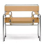 Baxton Studio Jericho Leather Mid Century Modern Accent Chair Tan: Chrome Finish, No-Mar Feet, Fully Assembled