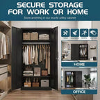 Armoire-penderie en acier robuste de 72 po avec serrure, armoires de rangement métalliques pour garage, armoire métallique de rangement pour la maison, la chambre, le bureau ou le dressing