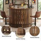Mini tavolo bar portaoggetti a 4 ripiani con forma ad arco, mobile bar moderno in stile rustico con poggiapiedi e struttura in MDF