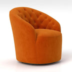 Lot de 2 fauteuils tonneau modernes SEYNAR en velours rembourré, pivotants à 360 degrés, avec dossier capitonné à boutons