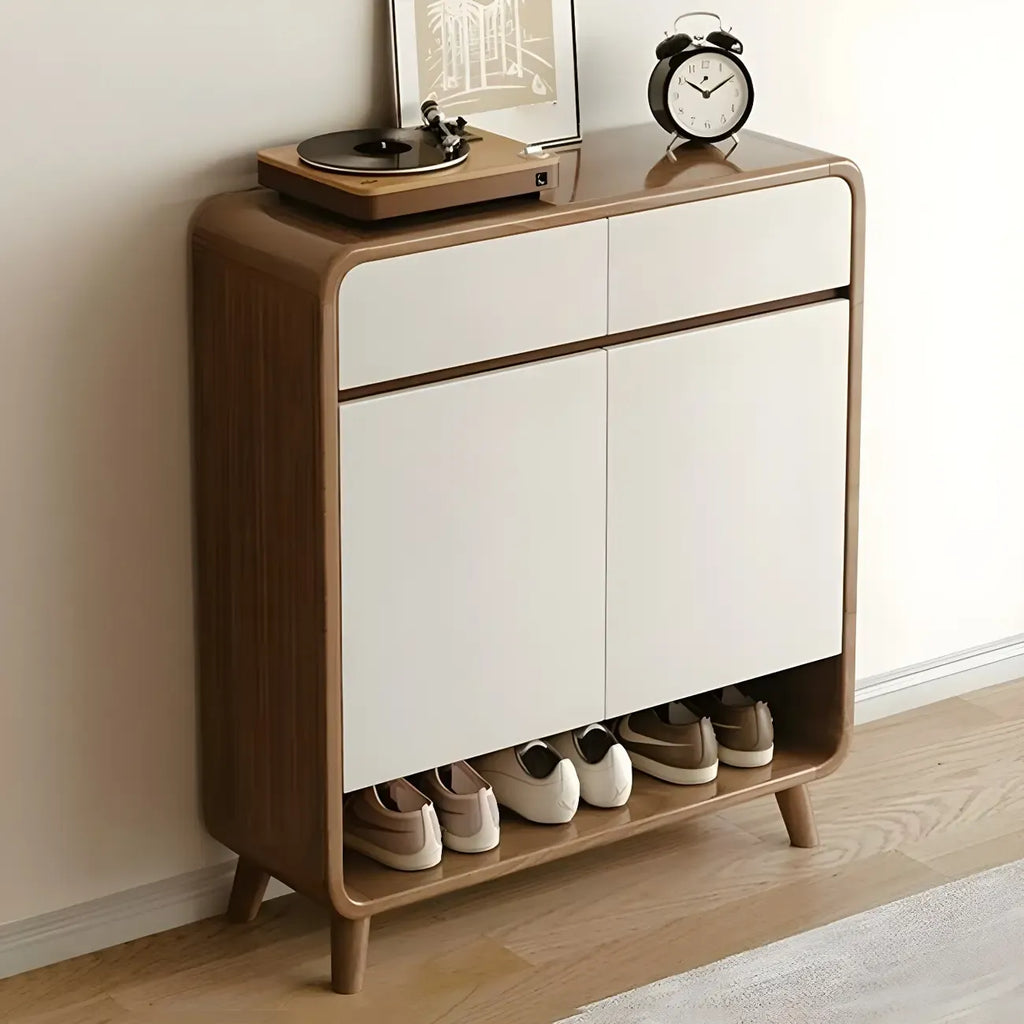 Meuble à chaussures moderne de taille moyenne en bois pour couloir