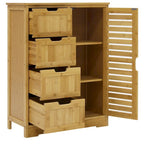 Meuble de rangement bas pour salle de bains VEIKOUS avec 4 tiroirs
