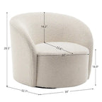 Fauteuil d’appoint pivotant KINWELL en forme de tonneau, rembourré, largeur 34 (lot de 2)