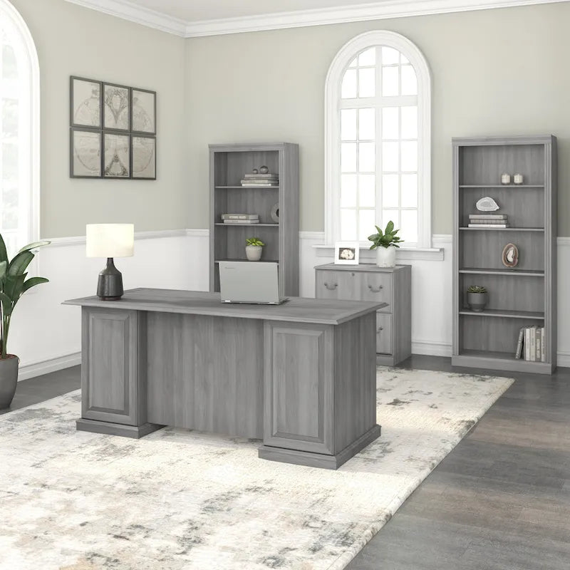 Scrivania direzionale Bush Furniture Saratoga con cassetti e vano portaoggetti