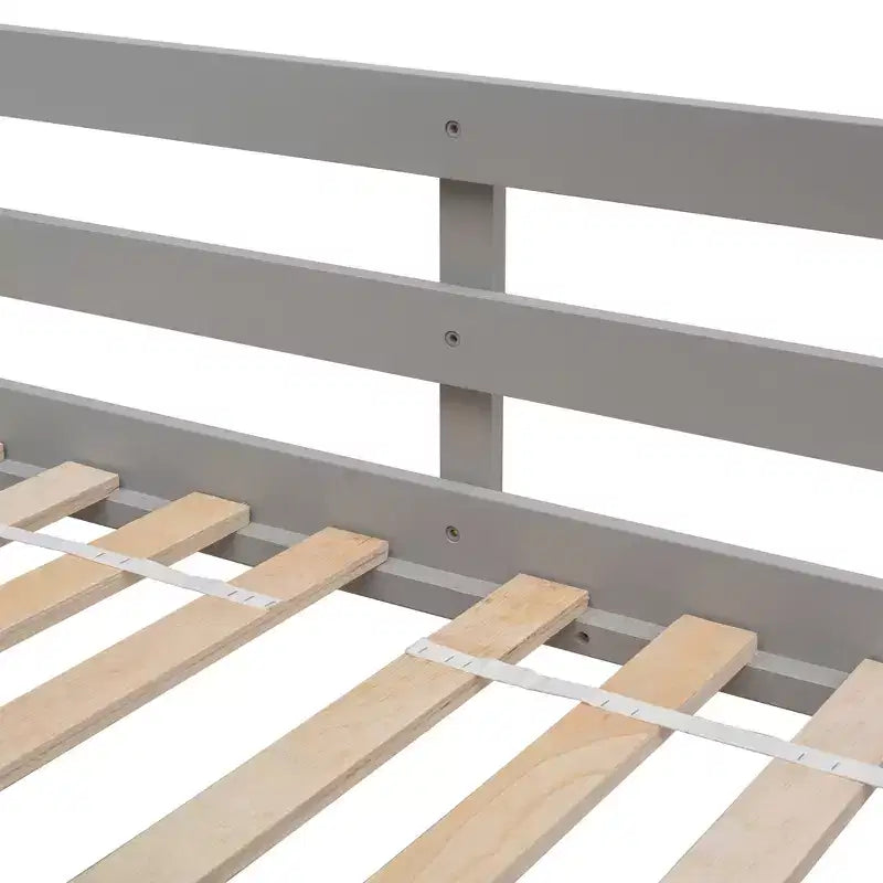 Letto a soppalco matrimoniale singolo a forma di casetta, letto rialzato in legno tipo casetta con scaletta e sponde di sicurezza per bambini
